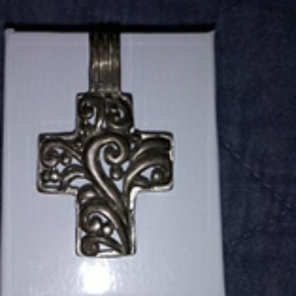 Heavy Sterling Filigree Cross Pendant - Picture 1 of 4